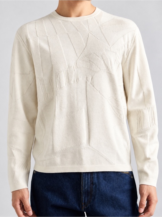 Paul Smith Other - PS Paul Smith Cream Merino Wool Cotton Jacquard Crewneck Sweater M
